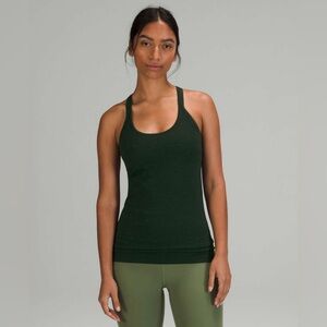 Lululemon ebb to street tank forest green size 4